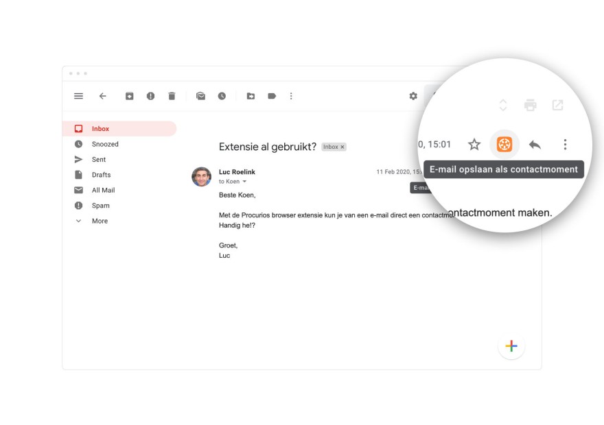 Screenshot of location of extension